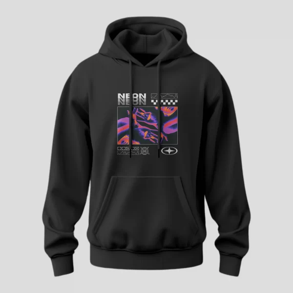 Neon Hands - Graphic Printed Hoodie